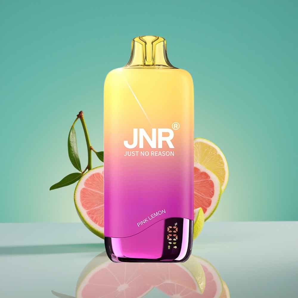 JNR Rainbow 10500 Puffs Vape Jetable Citron Rose – 18ml Réservoir, 0.8ohm Mesh, Charge USB-C, 600mAh