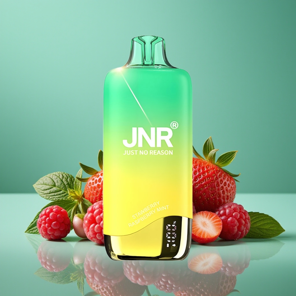 JNR Rainbow 10500 Puffs Vape Jetable Fraise Framboise Menthe – 18ml E-Liquide, 0.8ohm Mesh Coil, 600mAh Batterie, USB Type-C