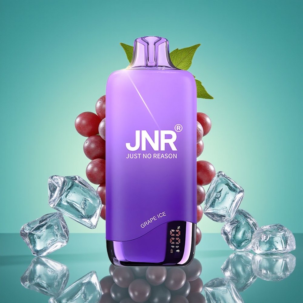 JNR Rainbow 10500 Puffs Vape Jetable Glace Raisin avec 18ml de E-Liquide, 600mAh Batterie et Recharge USB Type-C