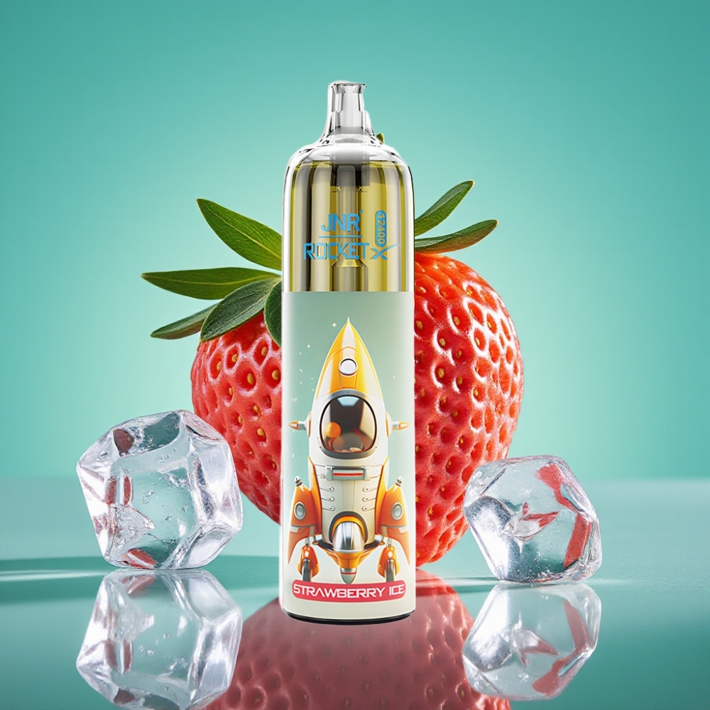JNR Rocket-X 12400 Puffs Vape Jetable Fraise Glace avec Airflow Réglable, Lumières RGB et Charge Rapide Type-C