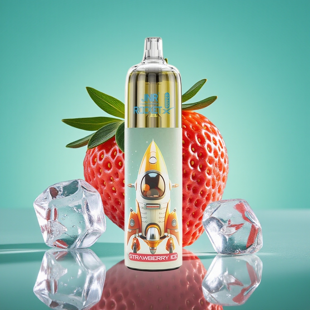 JNR Rocket-X 12400 Puffs Vape Jetable Fraise Glace avec Airflow Réglable, Lumières RGB et Charge Rapide Type-C