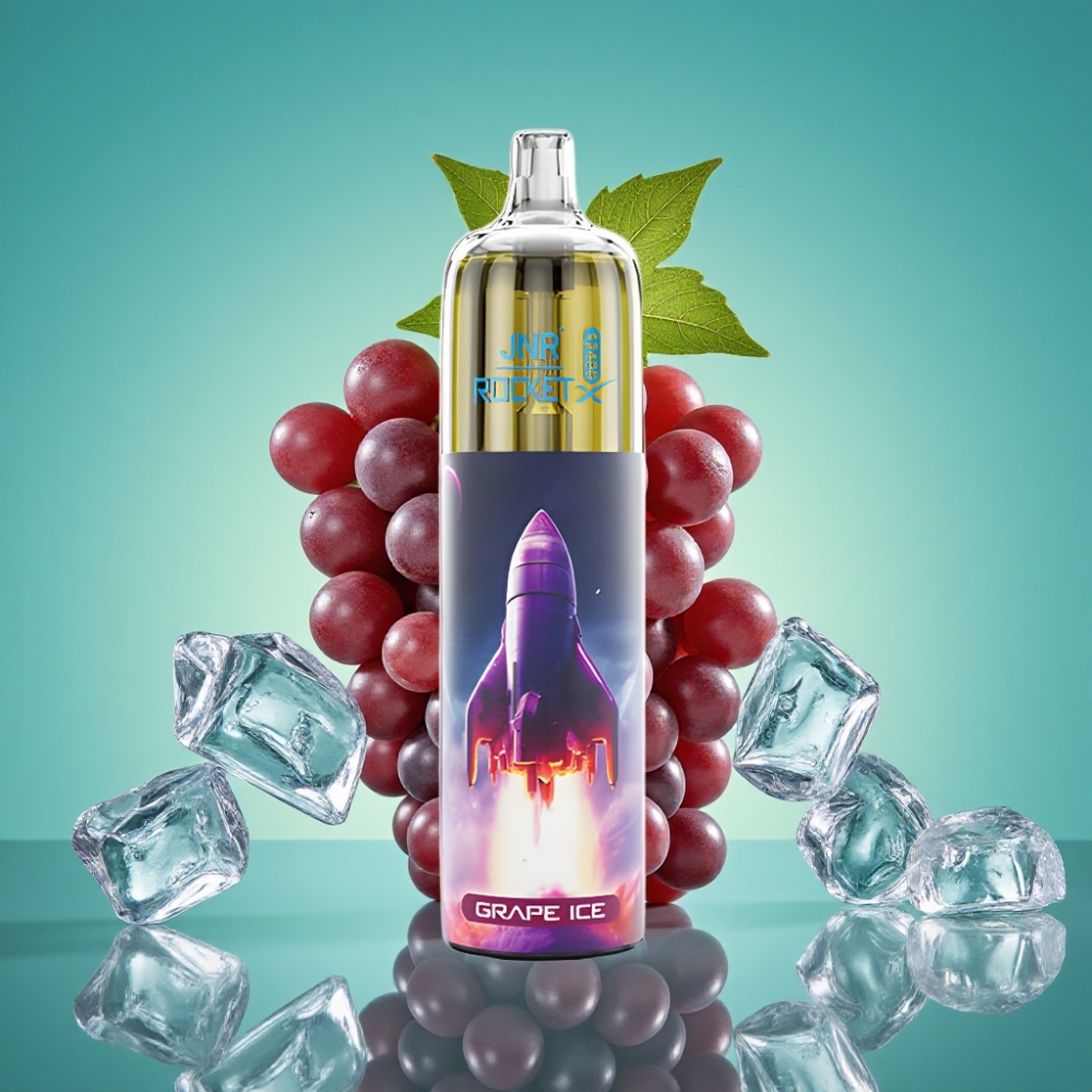 JNR Rocket-X 12400 Puffs Vape Jetable Glace au Raisin avec Airflow Réglable, Lumières RGB et Batterie 850mAh