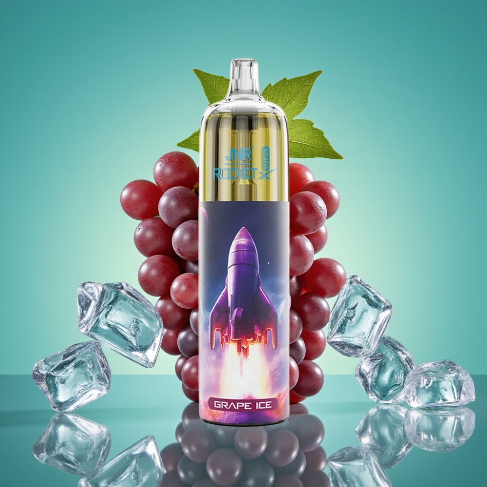 JNR Rocket-X 12400 Puffs Vape Jetable Glace au Raisin avec Airflow Réglable, Lumières RGB et Batterie 850mAh