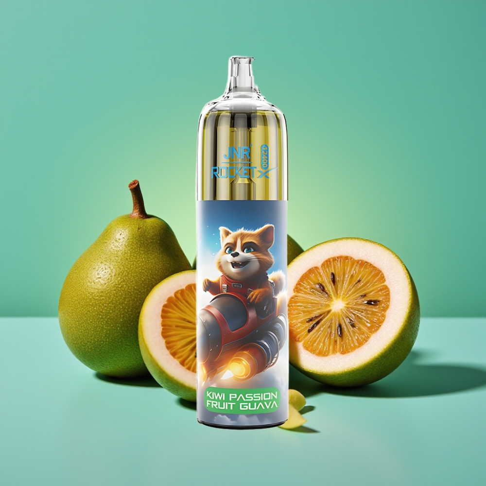JNR Rocket-X 12400 Puffs Vape Jetable Kiwi Passion Guava - Airflow Réglable, Lumières RGB, Batterie 850mAh, Recharge Type-C