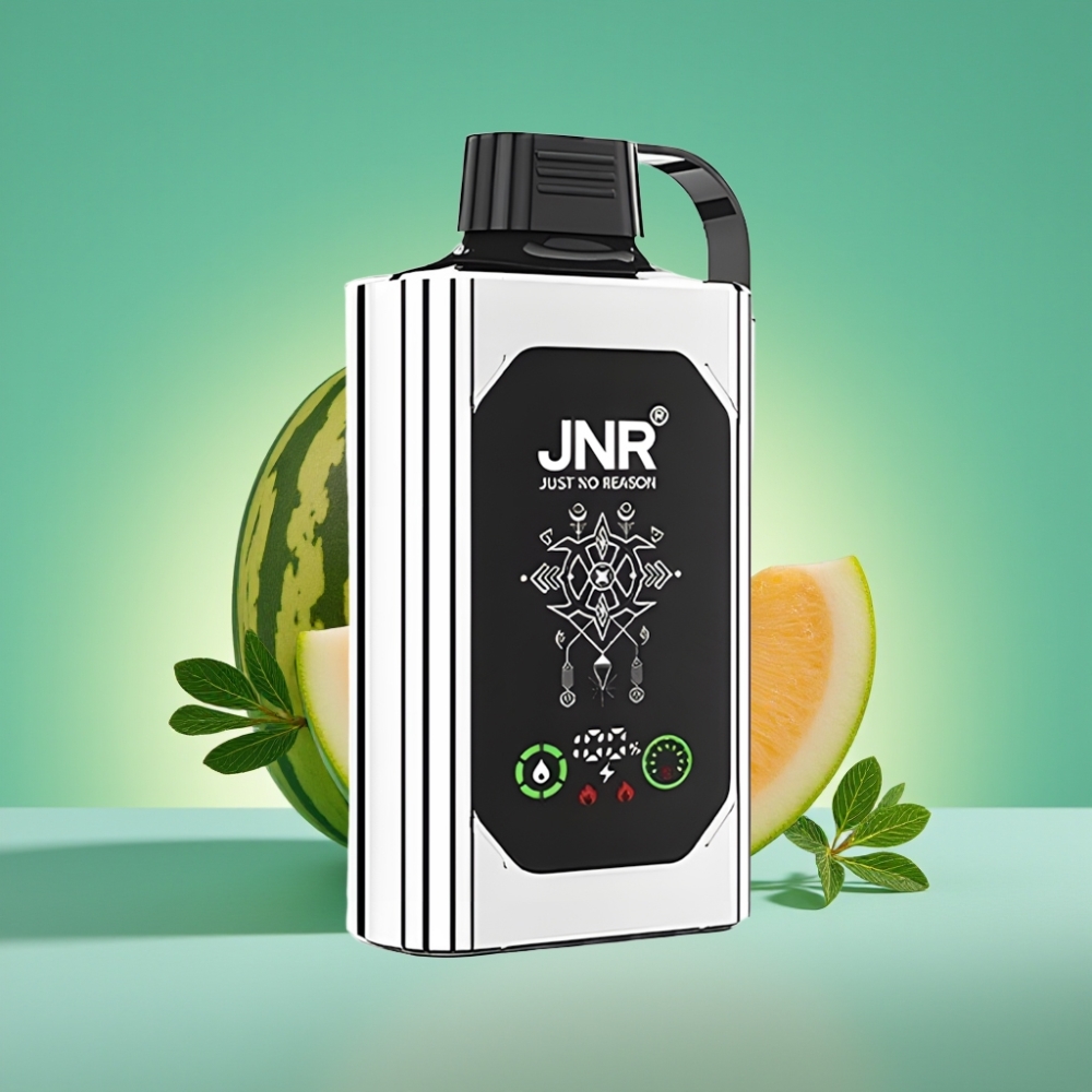JNR Shisha Hookah Box 20500 Puffs - Double Melon Menthe - Écran HD - 25ml - Batterie 1000mAh - Double Mesh Coil - Charge Rapide Type-C - Nicotine 0%,2%,5%