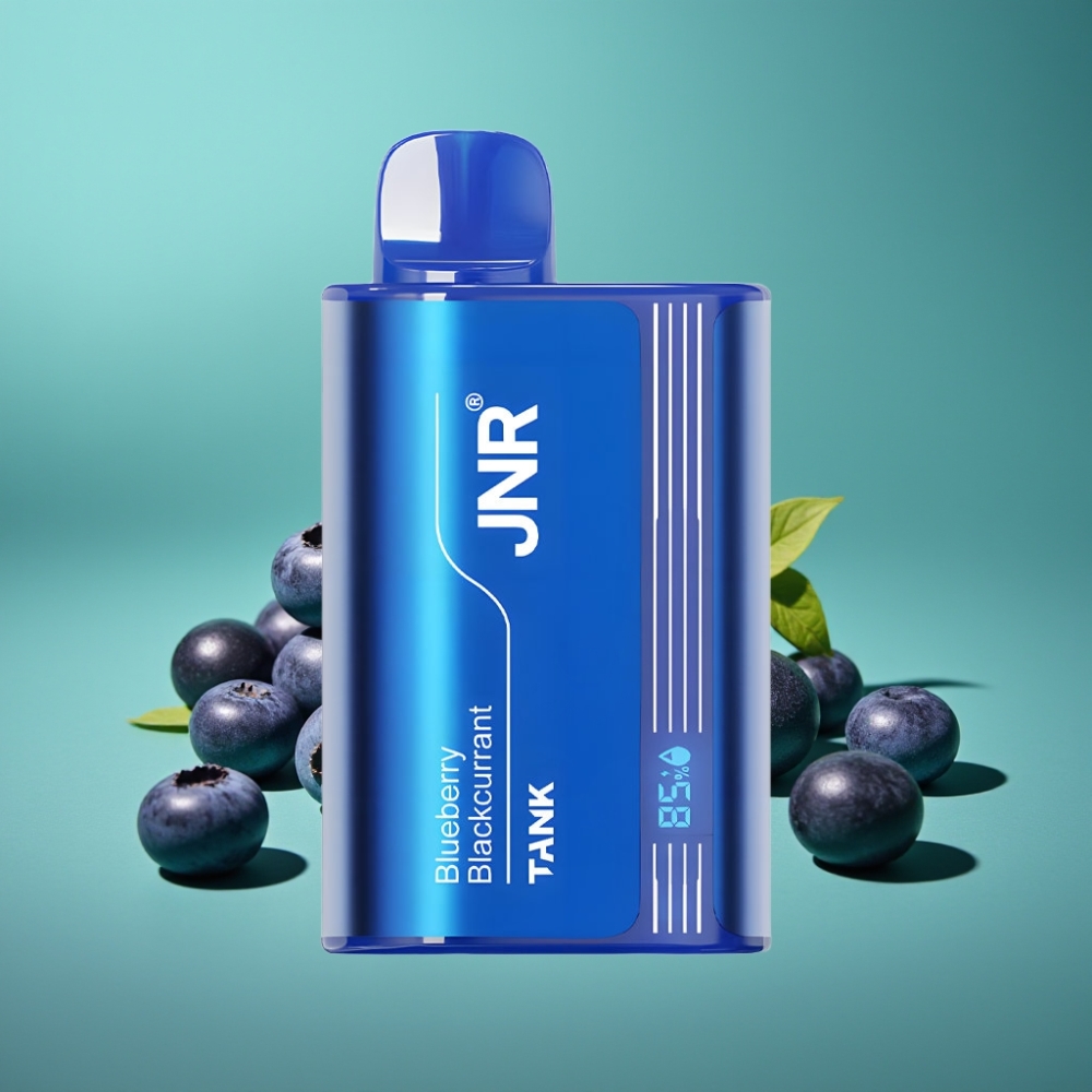 JNR Tank 10000 Puffs Vape Jetable - Myrtille Cassis avec Affichage Digital, Bobine Double Mesh et Charge Rapide Type-C