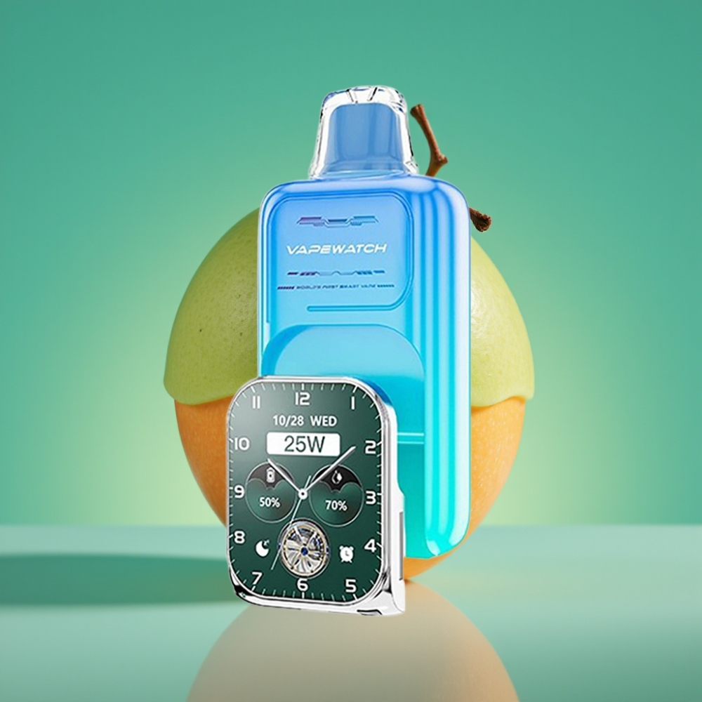 JNR VapeWatch 30000 Puffs Vape Jetable Pomme Acidulée Glacée – 19mL | 5% Nicotine | 1000mAh | Dual Mesh Coil | Type-C Charge