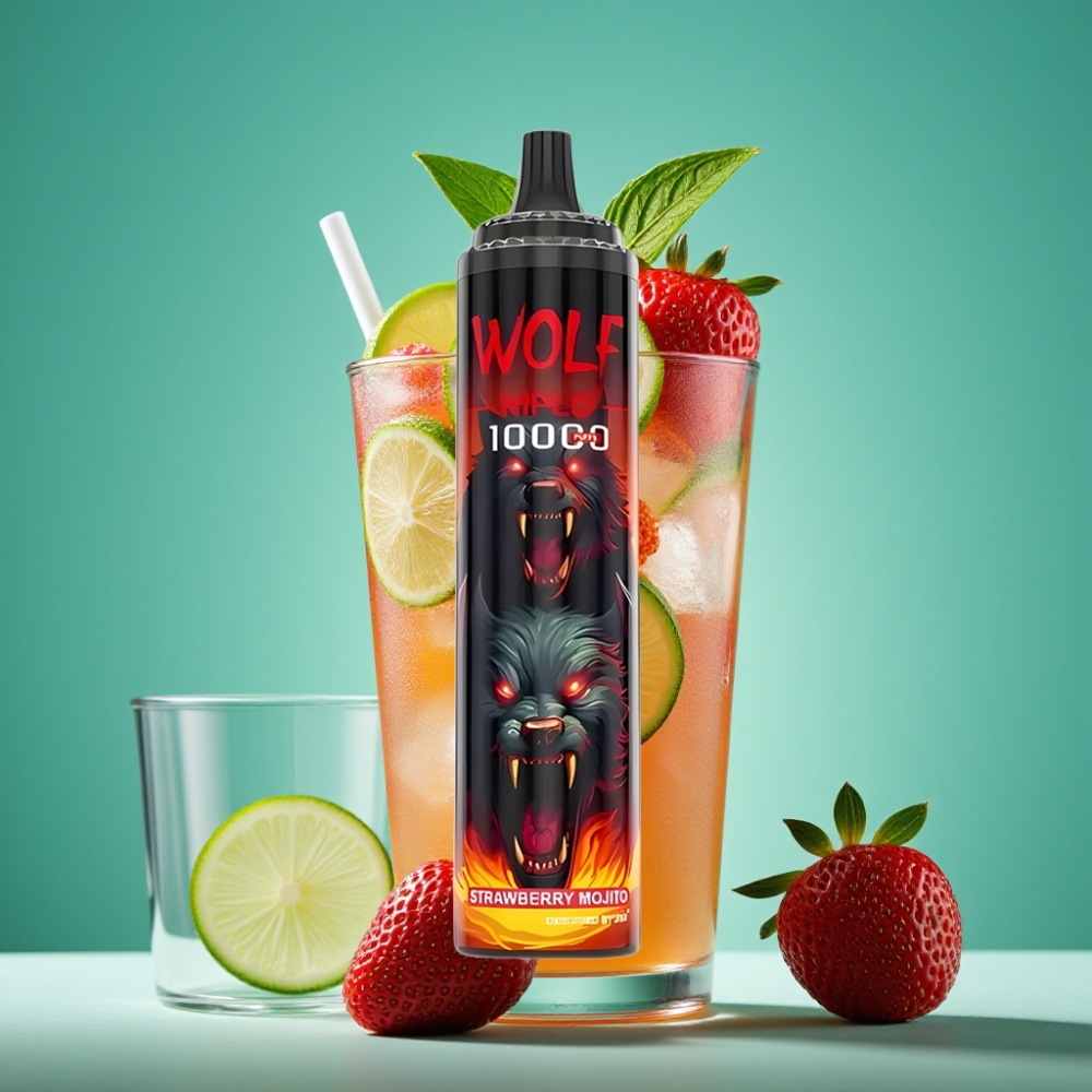 JNR Wolf Niplo 10000 Puffs - Mojito Fraise - 20ml/650mAh - Type-C - 1.0 Ohm Mesh