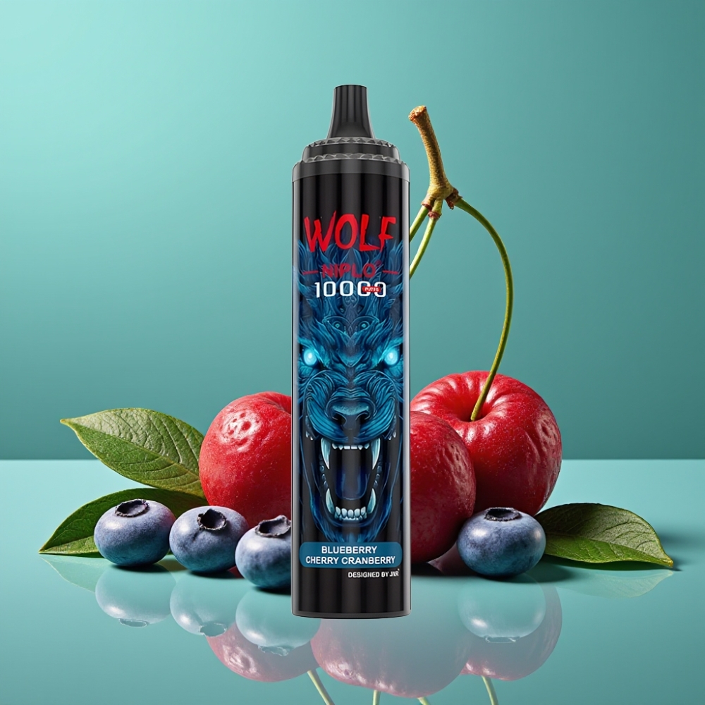 JNR Wolf Niplo 10000 Puffs - Myrtille Cerise Cranberry - 20ml - 650mAh - Type-C - 0%/2%/5% Nicotine