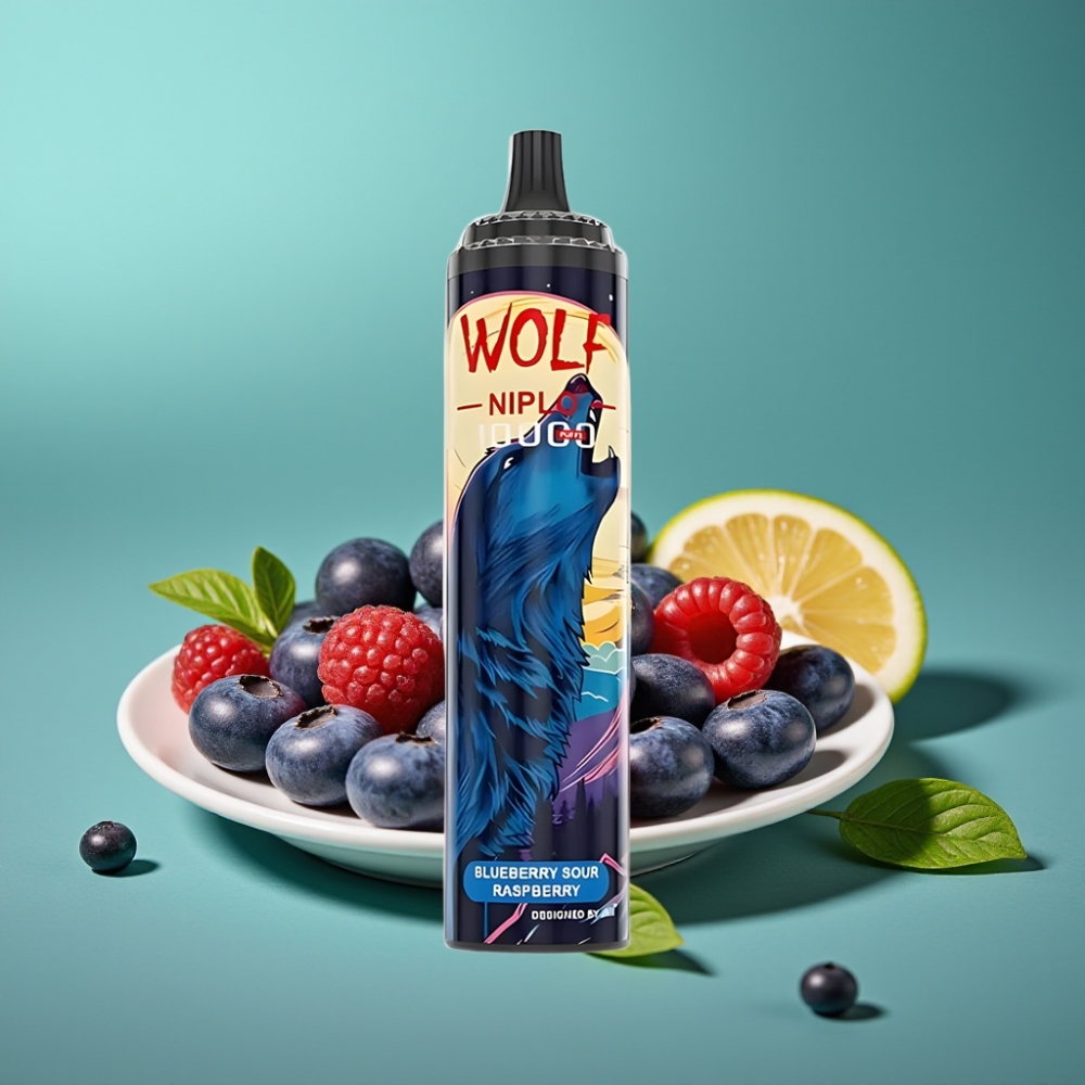 JNR Wolf Niplo 10000 Puffs - Myrtille Framboise Acidulée - 20ml - 650mAh - Type-C