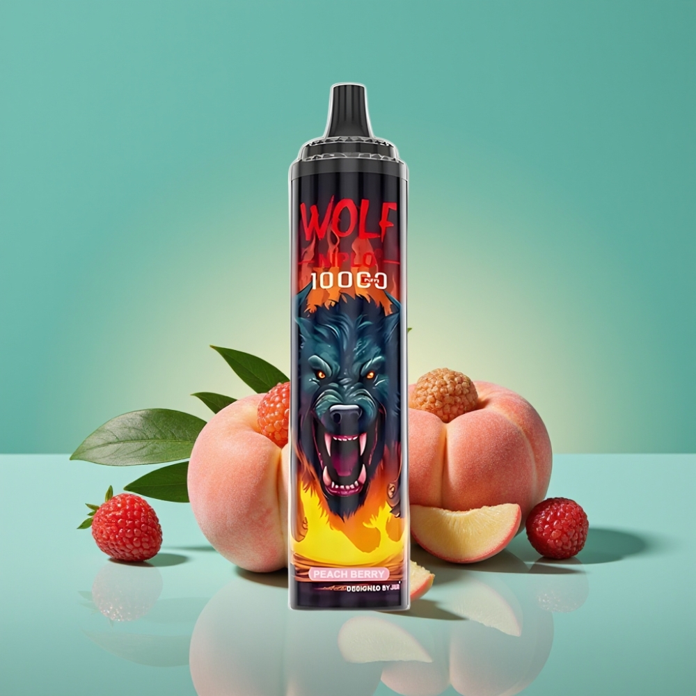 JNR Wolf Niplo 10000 Puffs - Pêche & Baies - 20ml/650mAh - 1.0 Ohm Mesh Coil - Type-C