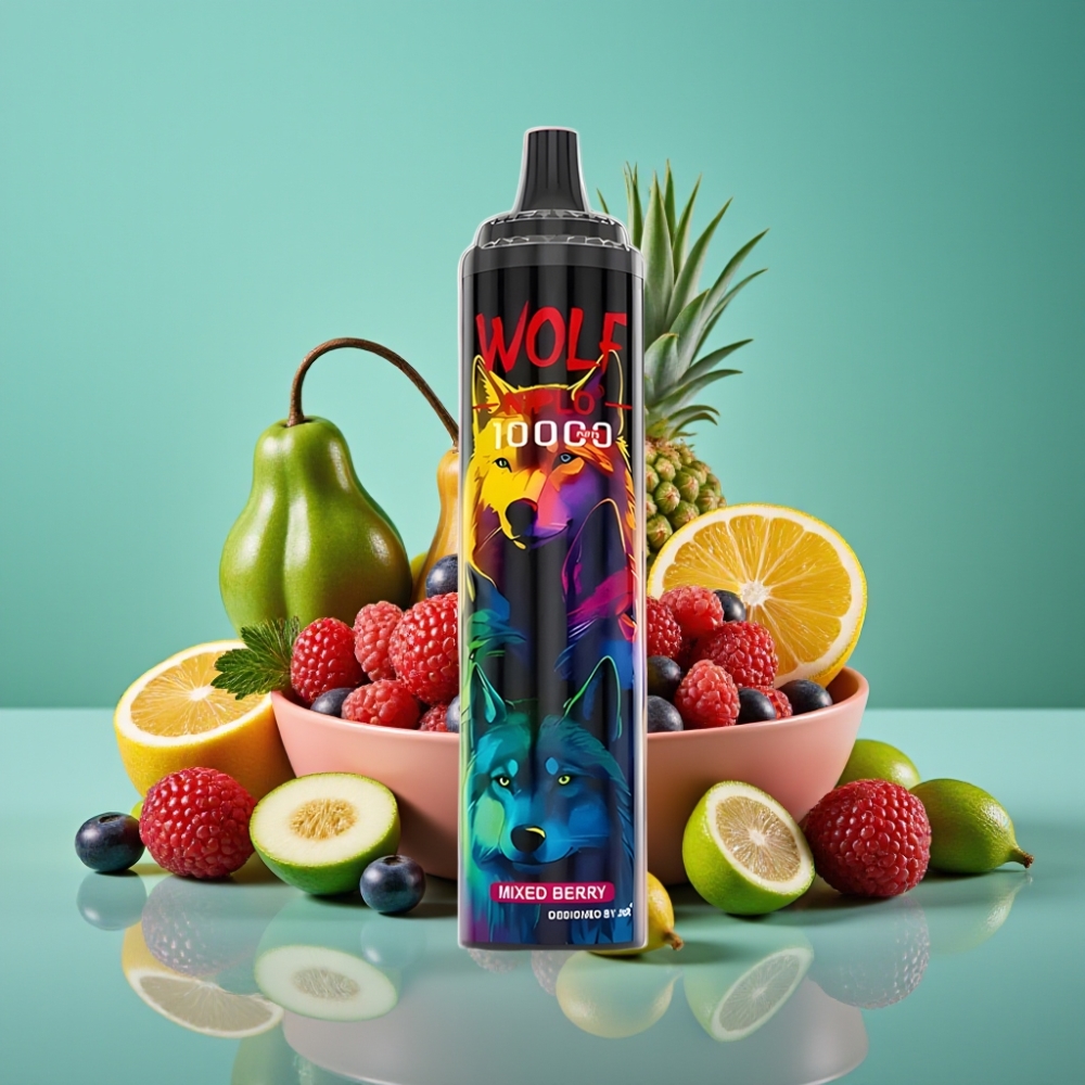 JNR Wolf Niplo 10000 Puffs Vape Disposable - Baies Mixtes - 20ml - 650mAh - Type-C - 0%/2%/5% Nicotine - 1.0 Ohm Mesh Coil