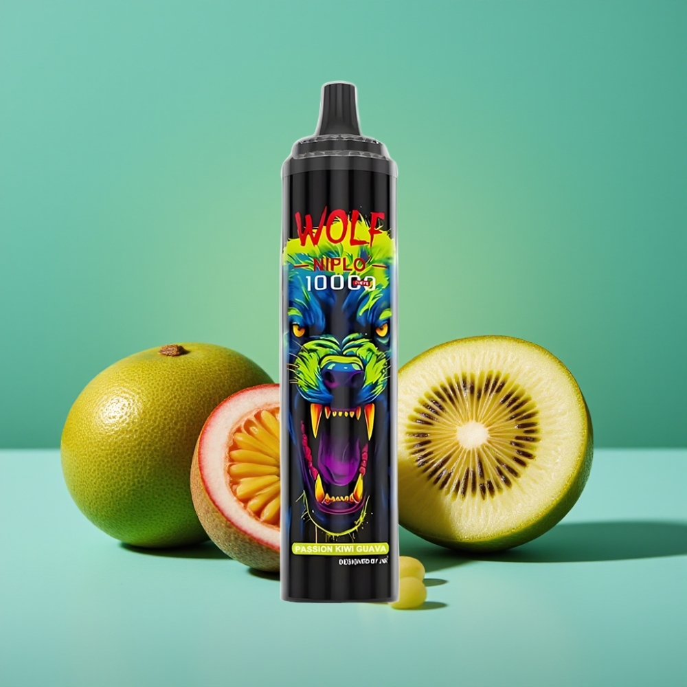 JNR Wolf Niplo 10000 Puffs Vape Jetable Passion Fruit Kiwi Goyave - 20ml / 650mAh / 1.0 Ohm Mesh Coil / Type-C