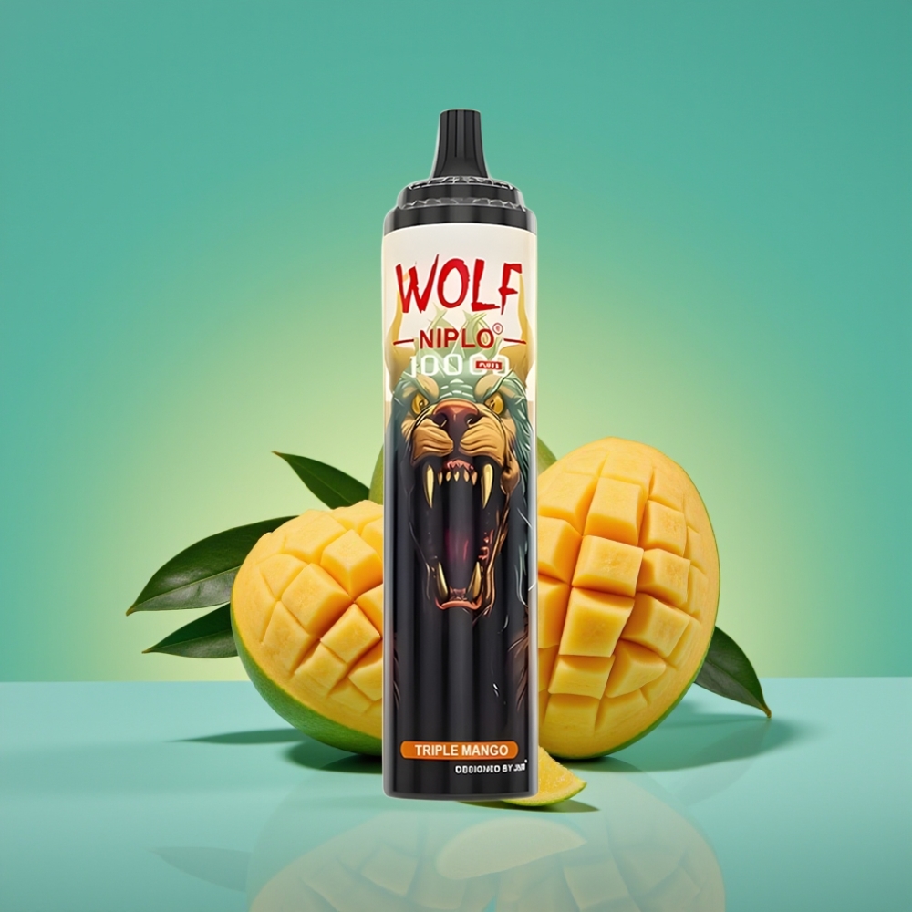 JNR Wolf Niplo Triple Mangue 10000 Puffs - 20ml - 1.0 Ohm Mesh Coil - 650mAh - Type-C