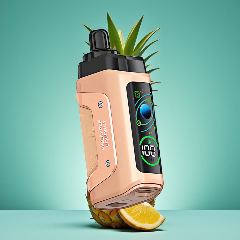 Razz Bar 45000 Puffs Vape Jetable Ananas Noix de Coco avec Bobine Mesh 1.0 Ohm et Airflow Réglable