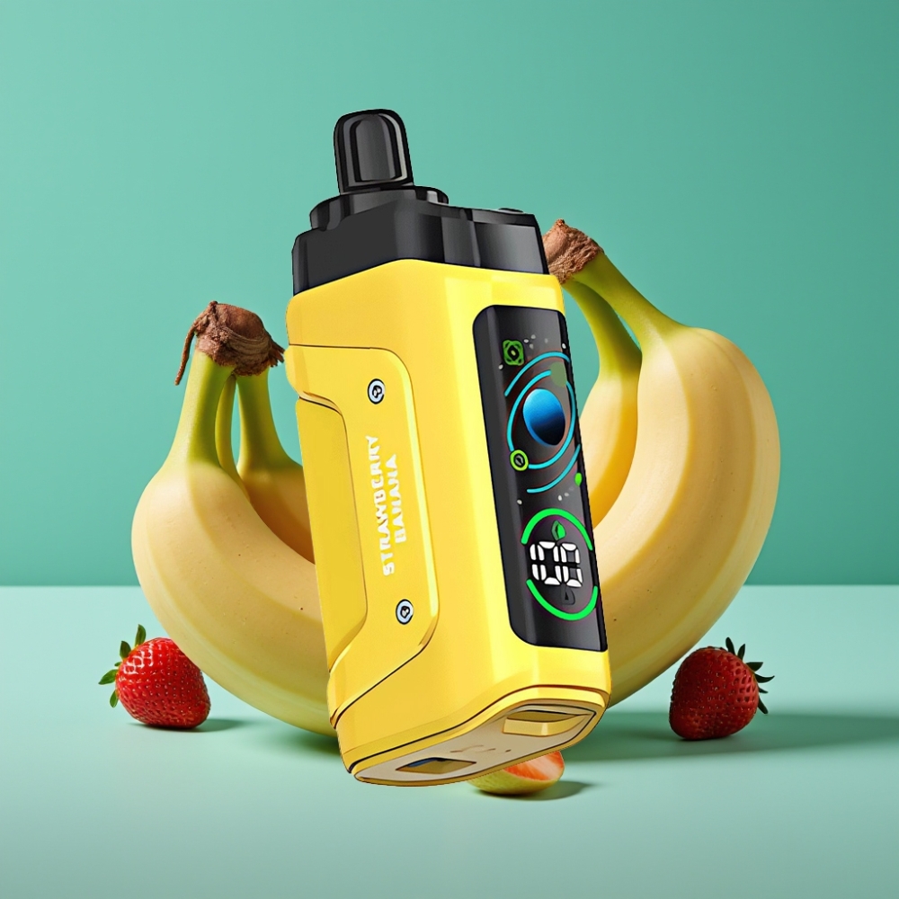 Razz Bar 45000 Puffs Vape Jetable Fraise Banane avec Bobine Mesh 1.0 Ohm et Airflow Réglable