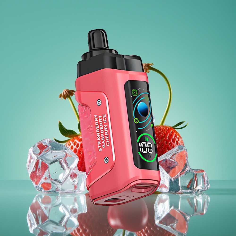 Razz Bar 45000 Puffs Vape Jetable Fraise Cerise Glace avec Bobine Mesh 1.0 Ohm, Flux d'Air Réglable et Batterie 650 mAh Rechargeable Type-C 20 mg/ml