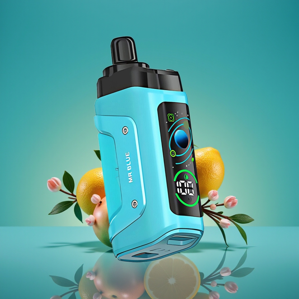 Razz Bar 45000 Puffs Vape Jetable Mr Bleu avec Bobine Mesh 1.0 Ohm et Airflow Réglable