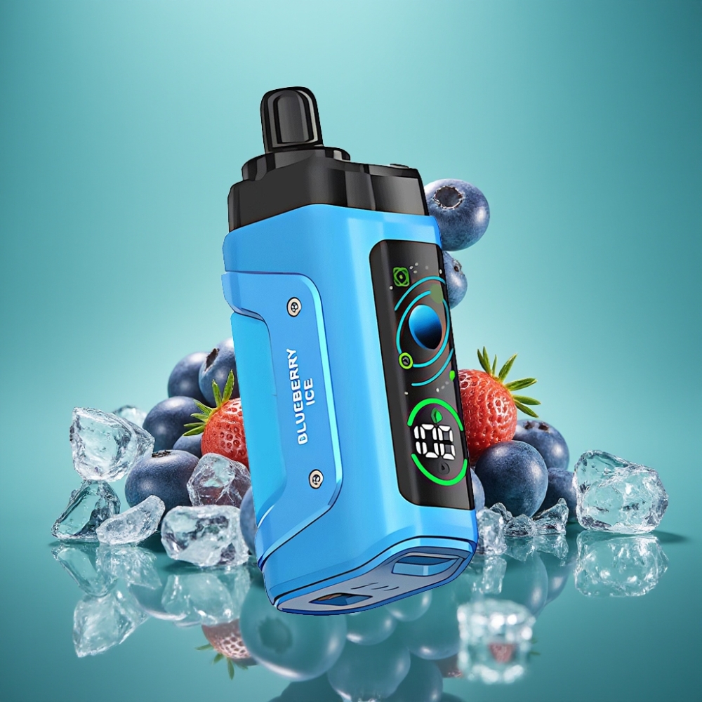 Razz Bar 45000 Puffs Vape Jetable Myrtille Glace avec Bobine Mesh 1.0 Ohm, Batterie 650 mAh et Airflow Réglable