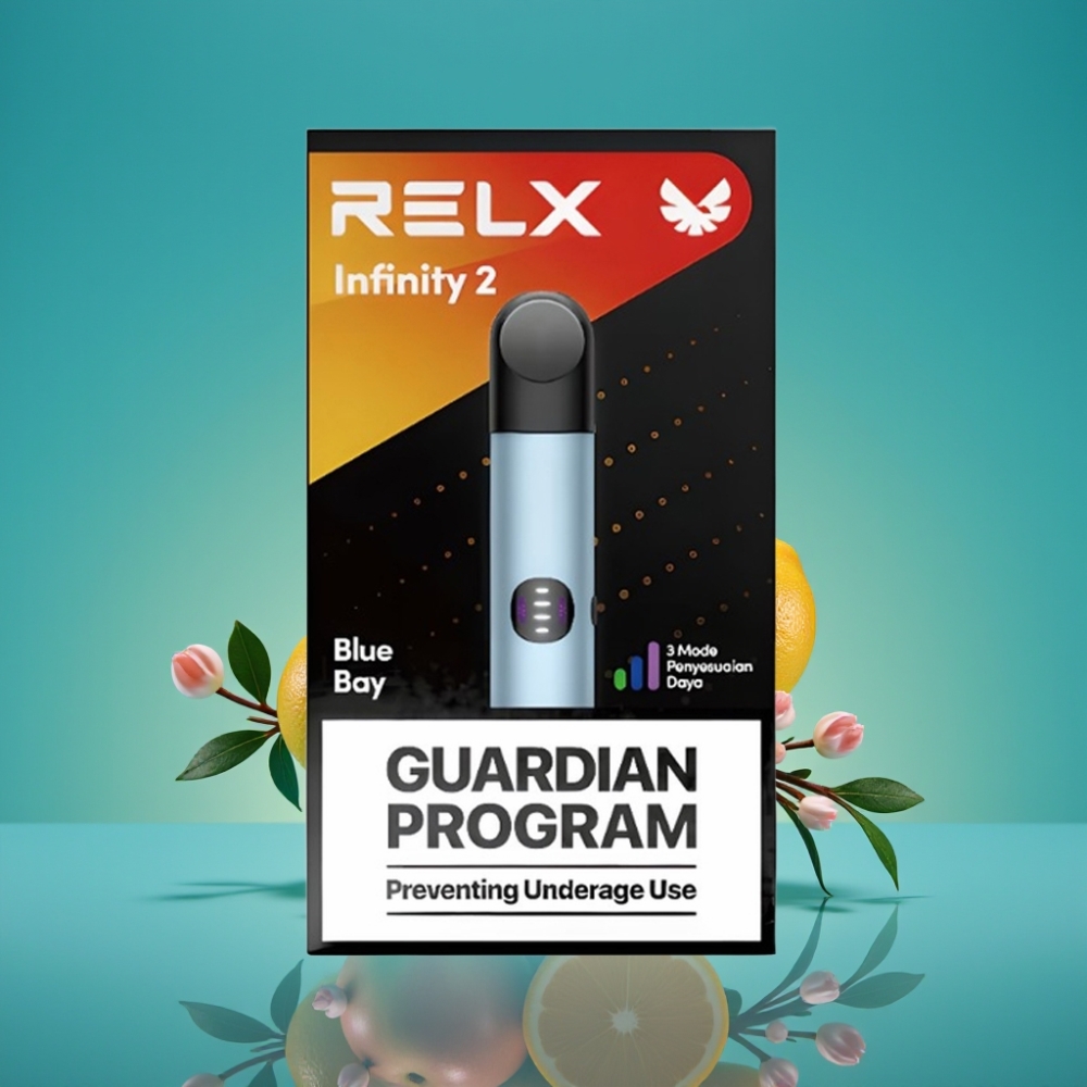 RELX Infinity 2 – Dispositif de Vape Bleu, 1,9 ml, 600-650 Bouffées, Finition Métallique, 440mAh, 3 Modes, USB-C