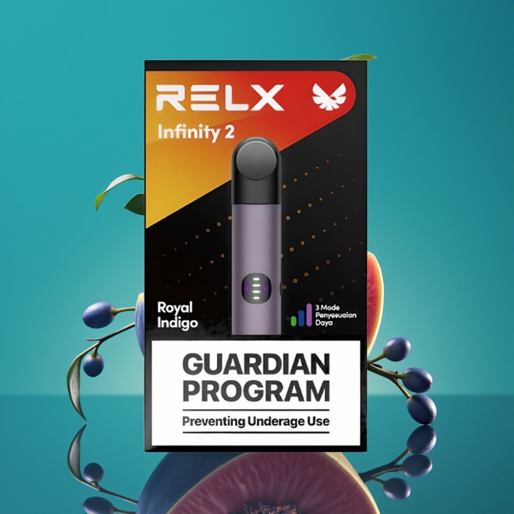RELX Infinity 2 Vape Device Royal Indigo – 1,9 ml / 600-650 bouffées – Finition métallique élégante – 440mAh – 3 modes de puissance – USB Type-C