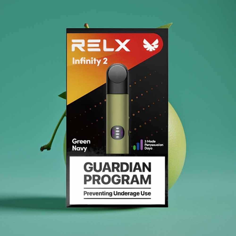 RELX Infinity 2 Vape Device Vertbleu marine – 1,9 ml / 600-650 bouffées – Finition métallique élégante – 440mAh – 3 modes de puissance – USB Type-C