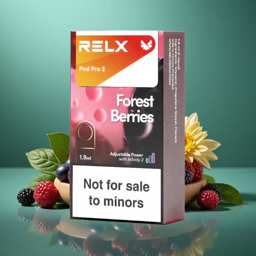 RELX Pod Pro 2 – Baies des Bois 0% Nicotine – 600 Puffs – 1.9ml – Pack de 2 ou 3 Pods – 3 Modes