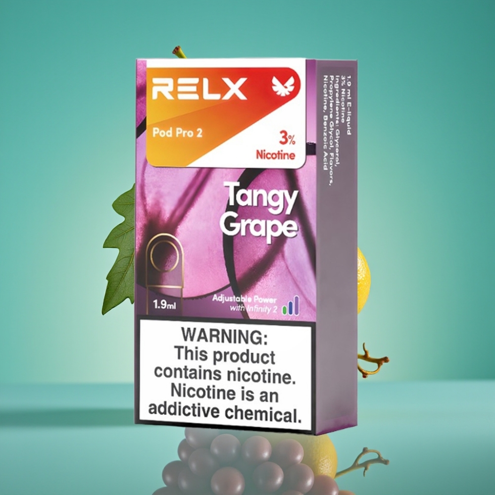 RELX Pod Pro 2 - Capsule de Vape Nicotinée 3% Raisin Acidulé - 600 Puffs - 1,9ml - Options : 2 ou 3 Capsules/Pack