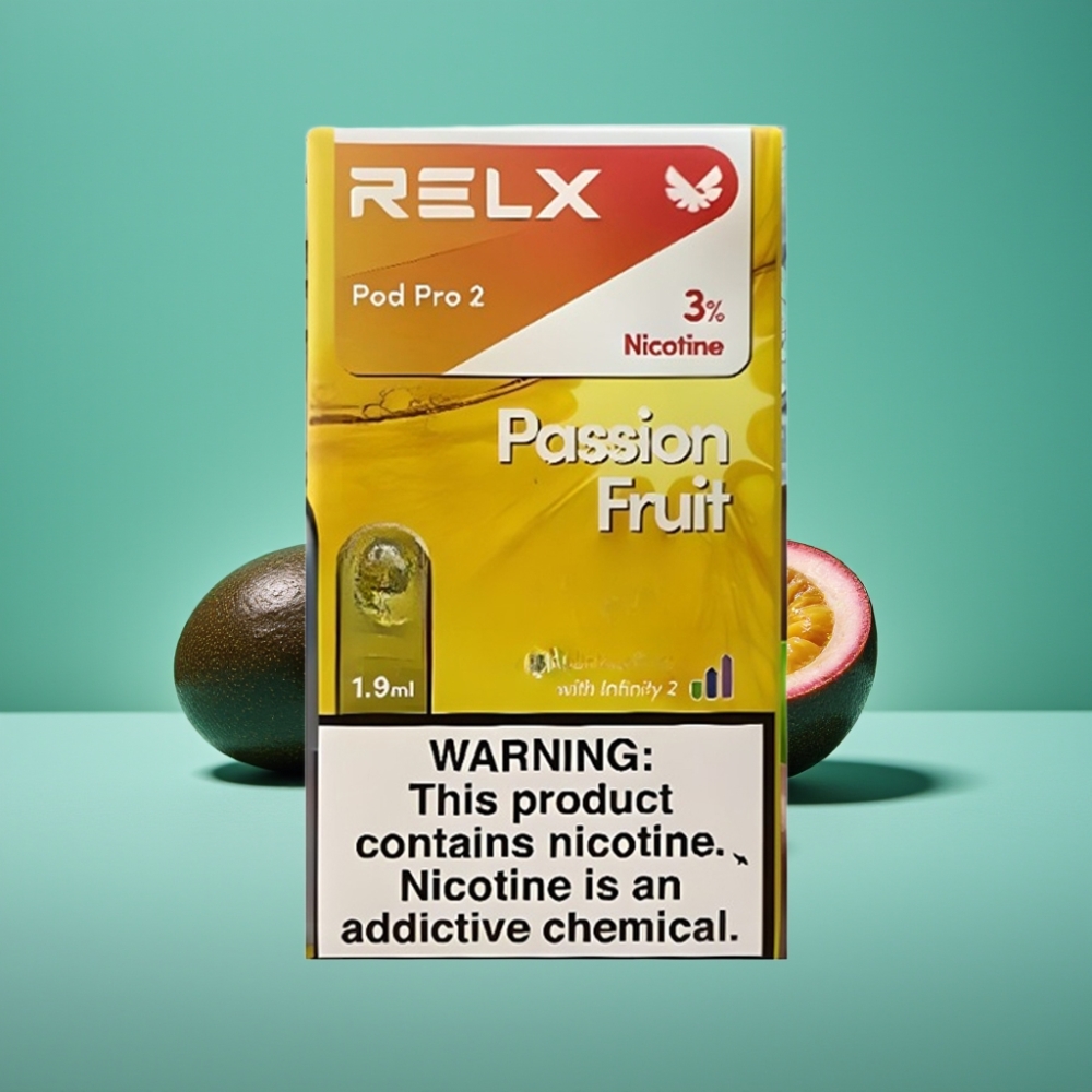RELX Pod Pro 2 - Fruit de la Passion 3% - 600 Puffs - 1,9ml - Pack de 2/3 Pods - 3 Modes (Éco 5,5W, Doux 6,5W, Boost 8W)