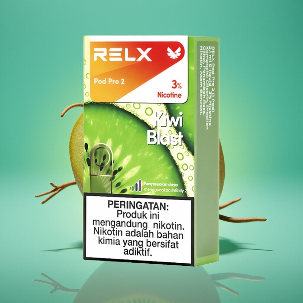 RELX Pod Pro 2 – Kiwi Éclatant – 3% Nicotine – 600 Puffs – 1.9ml – Options : 2 ou 3 pods/pack – 3 Modes