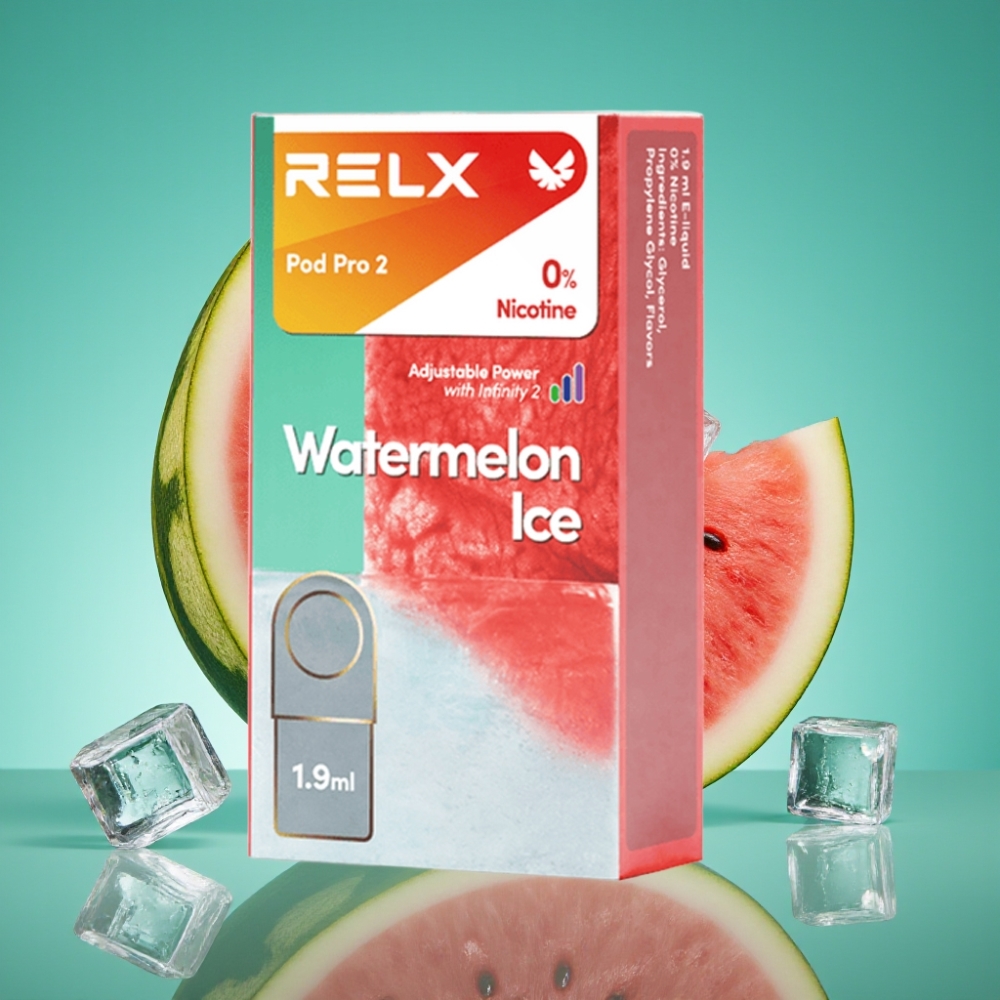 RELX Pod Pro 2 - Pastèque Glacée 0% Nicotine - 600 Puffs - 1.9ml - 3 Modes (Eco 5.5W, Smooth 6.5W, Boost 8W) - 2/3 Pods/Pack