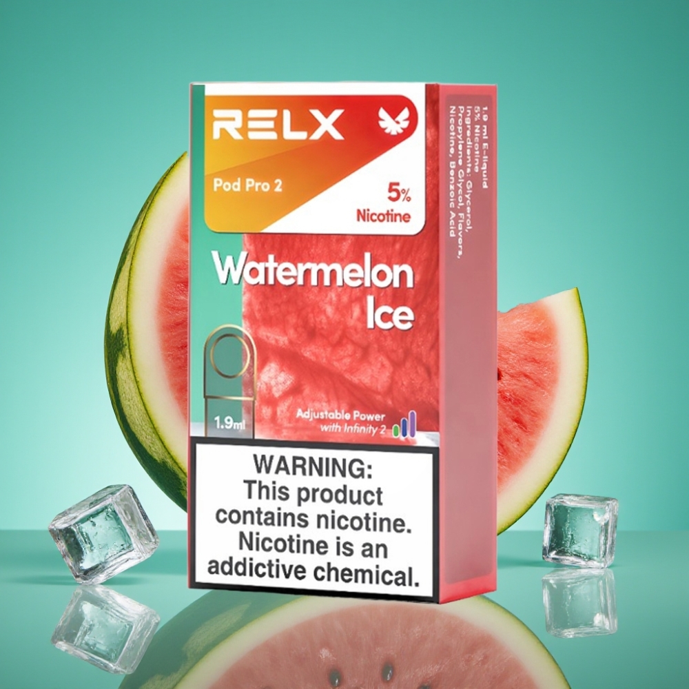 RELX Pod Pro 2 - Pods Nicotine 5% Glace Pastèque - 600 Puffs - 1,9ml - Options : 2 ou 3 pods/pack