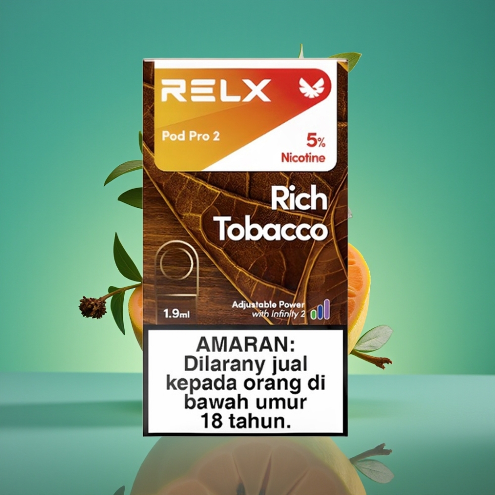 RELX Pod Pro 2 - Tabac Riche 5% - 600 Puffs - 1,9ml - 3 Modes (Eco 5,5W / Smooth 6,5W / Boost 8W) - Packs de 2 ou 3 Pods