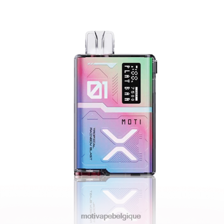 MOTI Vape Price DNJ0H54 | MOTI Play Bar 7500 vapes jetables (5%, 7500 bouffées) explosion d'arc-en-ciel tropical