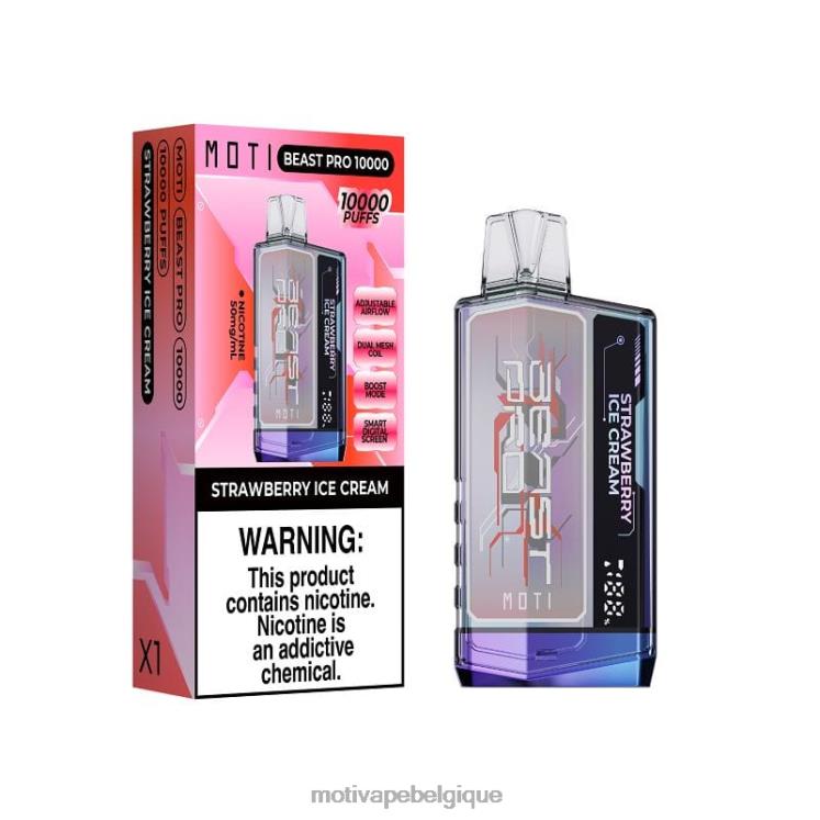 MOTI Vape Amazon DNJ0H50 | MOTI Beast Pro vape jetable (5%, 10000 bouffées) glace à la fraise