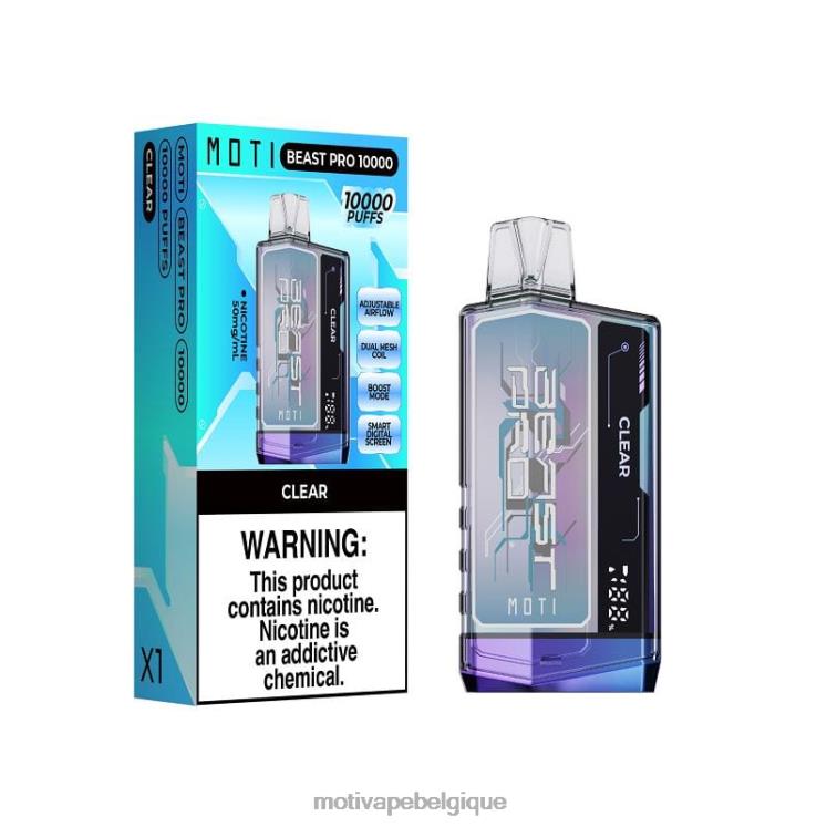 MOTI Vape Belgique DNJ0H41 | MOTI Beast Pro vape jetable (5%, 10000 bouffées) clair