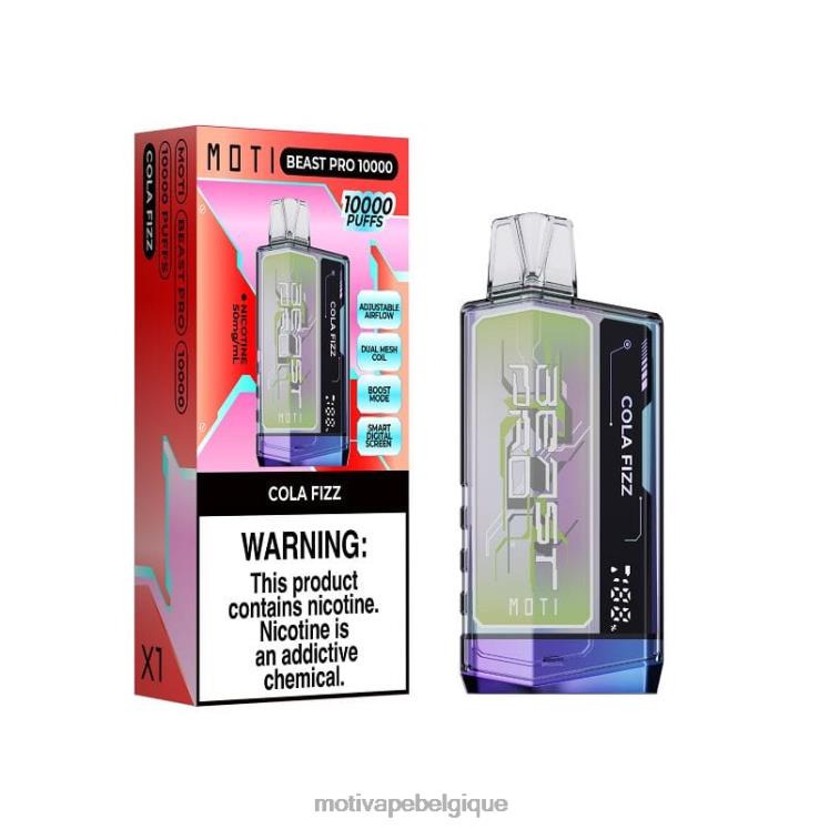 MOTI Vape Bruxelles DNJ0H42 | MOTI Beast Pro vape jetable (5%, 10000 bouffées) cola pétillant