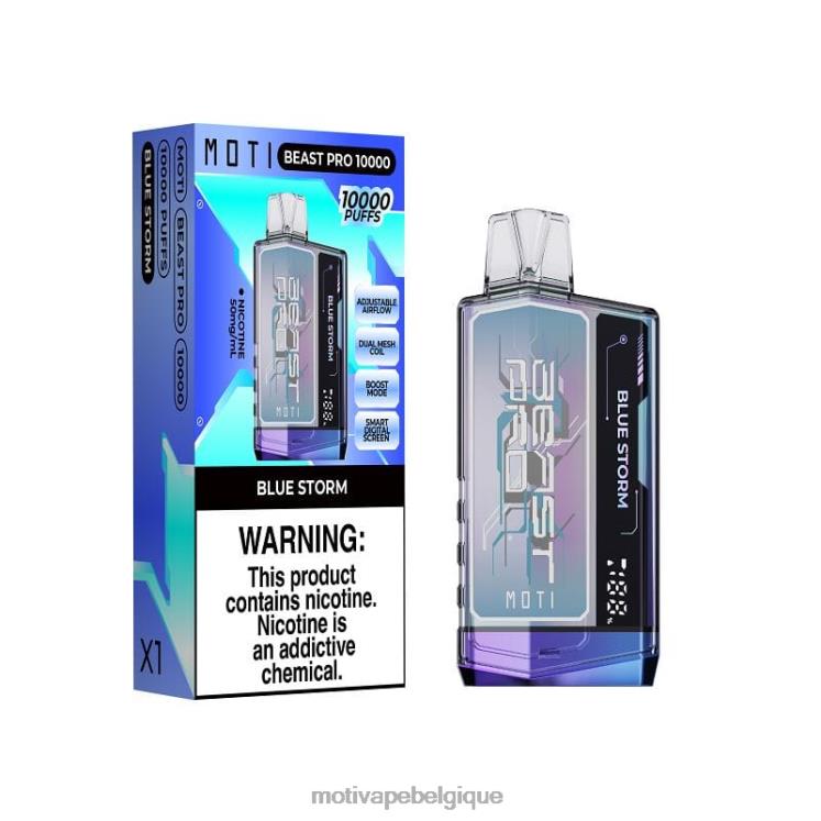 MOTI Vape Flavors Belgique DNJ0H38 | MOTI Beast Pro vape jetable (5%, 10000 bouffées) tempête bleue