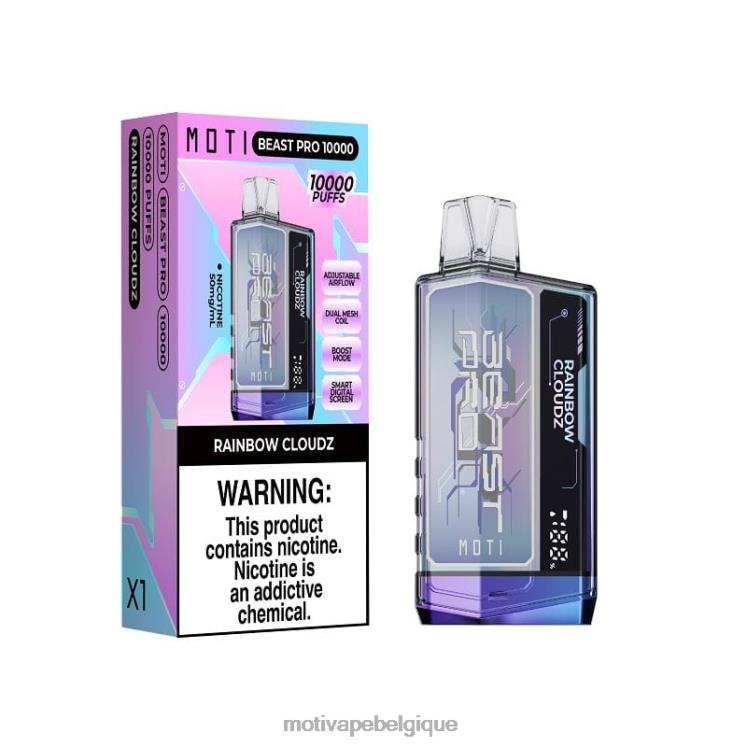 MOTI Vape For Sale DNJ0H49 | MOTI Beast Pro vape jetable (5%, 10000 bouffées) nuage arc-en-ciel