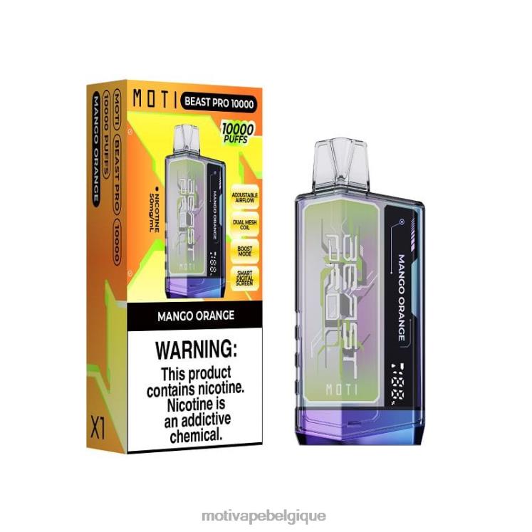 MOTI Vape Pop Belgique DNJ0H47 | MOTI Beast Pro vape jetable (5%, 10000 bouffées) mangue orange