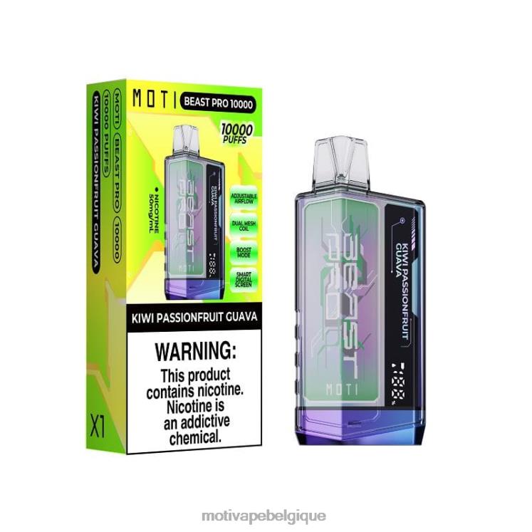 MOTI Vape Review DNJ0H46 | MOTI Beast Pro vape jetable (5%, 10000 bouffées) kiwi, fruit de la passion, goyave