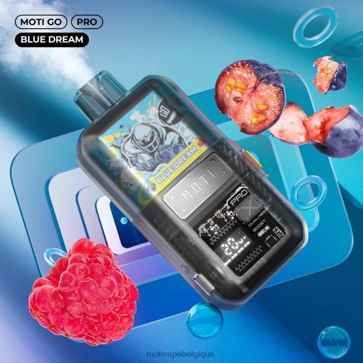 MOTI Belgique DNJ0H13 | MOTI Go Pro vape jetable (5%, 12000 bouffées) rêve bleu
