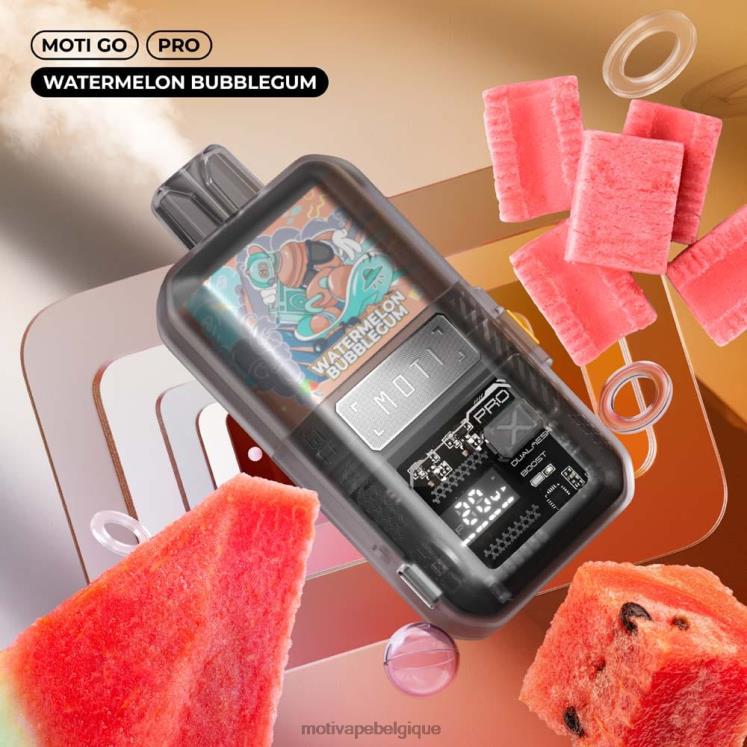 MOTI Belgique DNJ0H23 | MOTI Go Pro vape jetable (5%, 12000 bouffées) chewing-gum à la pastèque