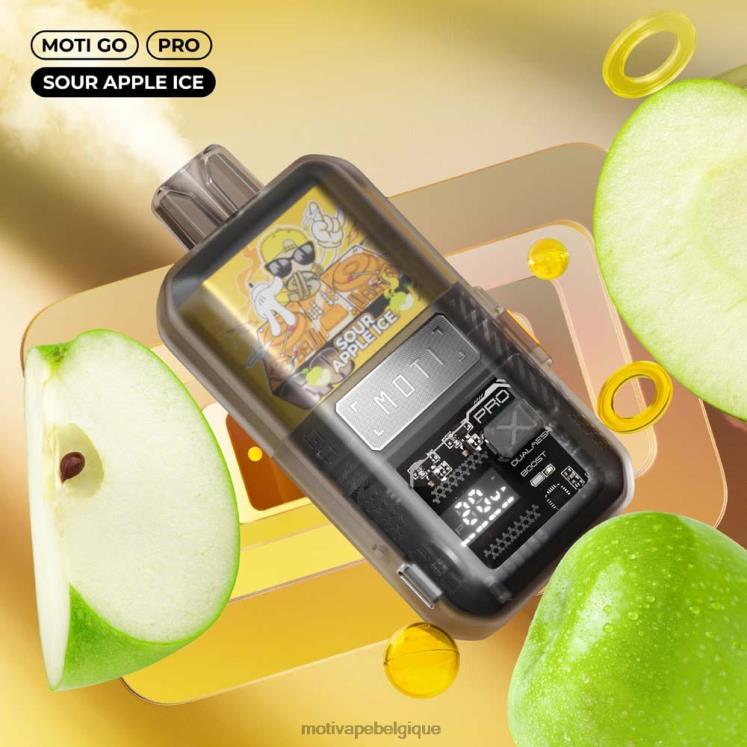 MOTI Vape Amazon DNJ0H20 | MOTI Go Pro vape jetable (5%, 12000 bouffées) glace à la pomme aigre