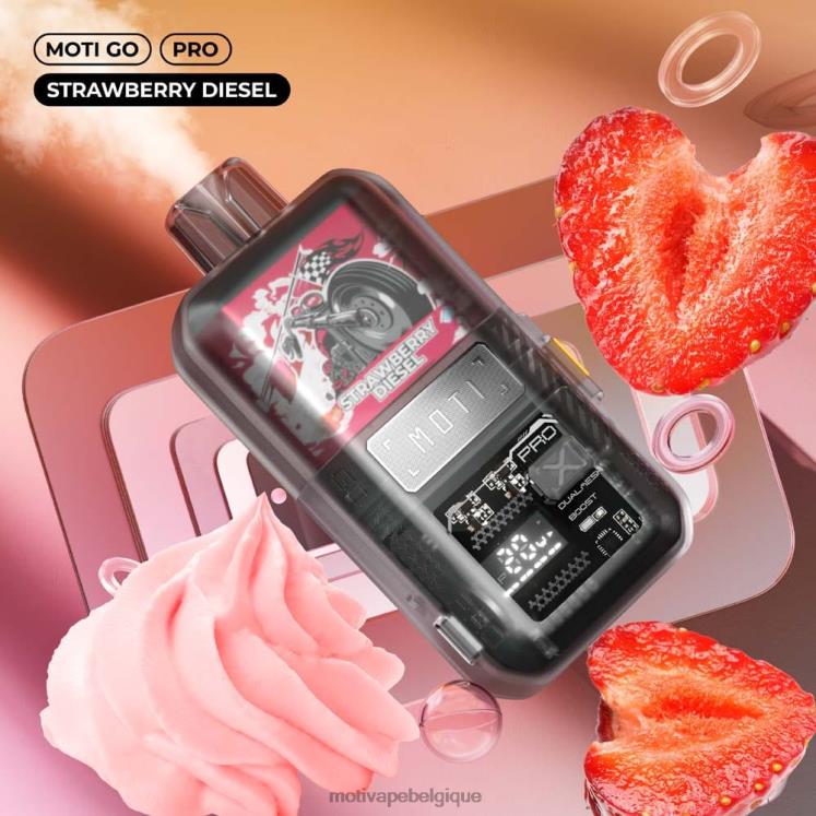 MOTI Vape Belgique DNJ0H21 | MOTI Go Pro vape jetable (5%, 12000 bouffées) diesel aux fraises