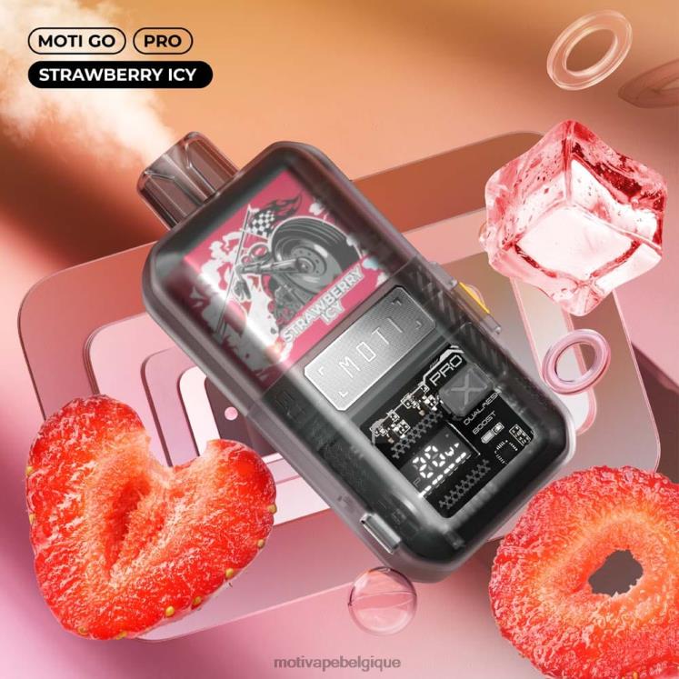 MOTI Vape Bruxelles DNJ0H22 | MOTI Go Pro vape jetable (5%, 12000 bouffées) fraise glacée