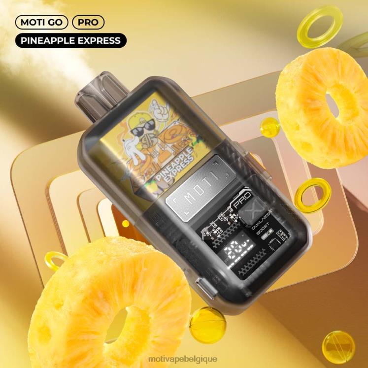 MOTI Vape Pop Belgique DNJ0H17 | MOTI Go Pro vape jetable (5%, 12000 bouffées) ananas express