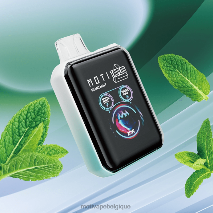 MOTI Vape Disposable Belgique DNJ0H5 | MOTI Triplus Vape jetable 20k (5%, 20000 bouffées) menthe de Miami