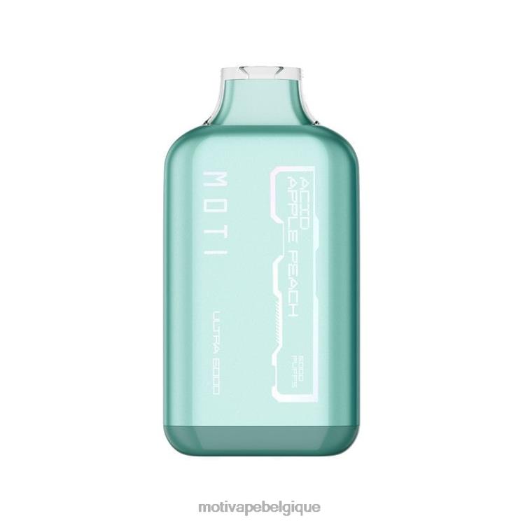 MOTI Vape Belgique DNJ0H31 | MOTI Ultra vape jetable (5%, 6000 bouffées) pêche pomme verte
