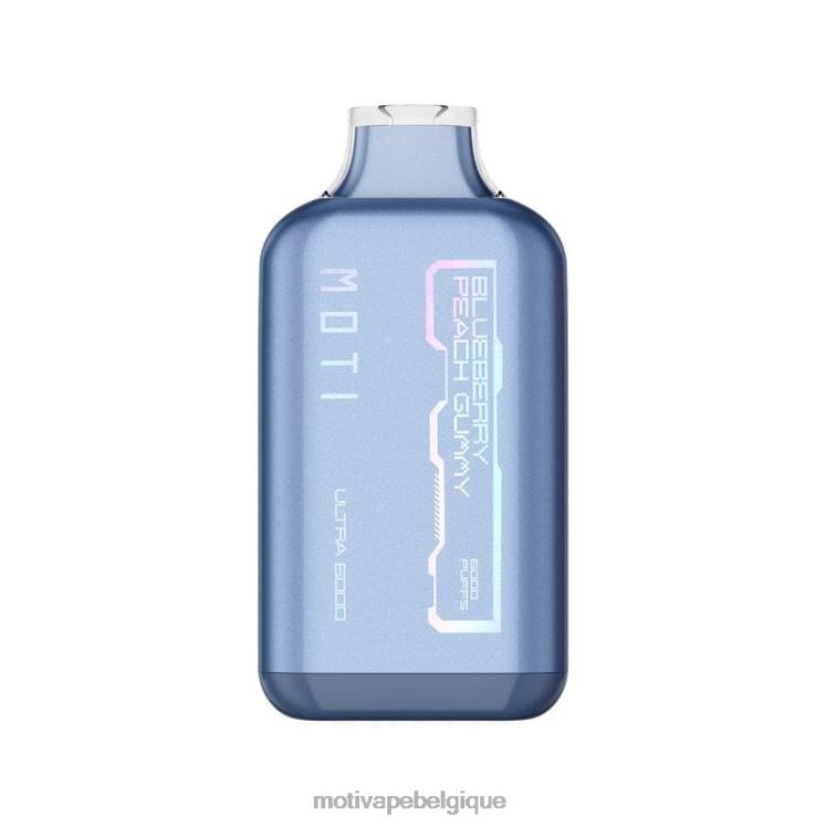 MOTI Vape Flavors Belgique DNJ0H28 | MOTI Ultra vape jetable (5%, 6000 bouffées) gomme à la pêche et aux myrtilles